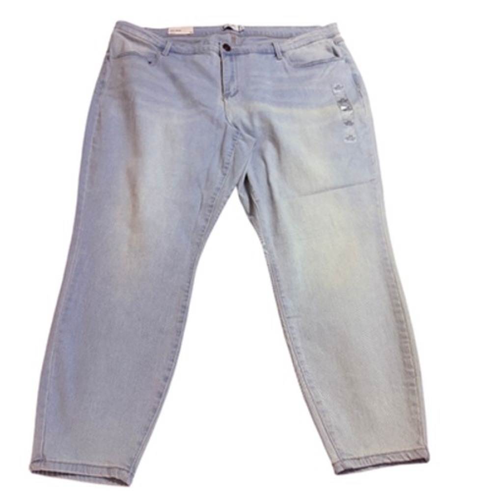 rue21 Jeans Mid Rise Cropped Womens 24 Light Wash Blue Stretch Zip Fly Denim NWT